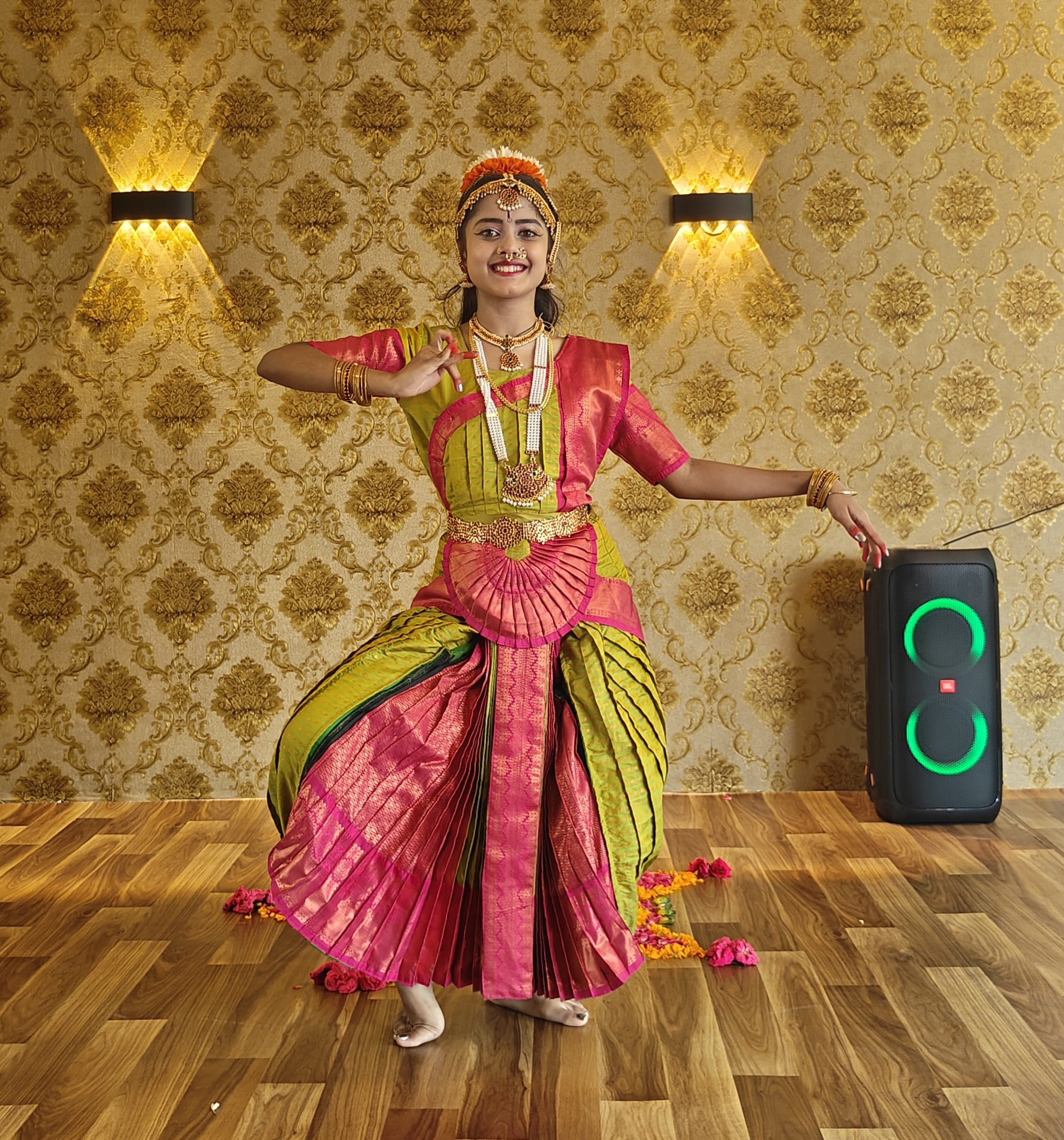 Bharatanatyam classical dance pose demonstration